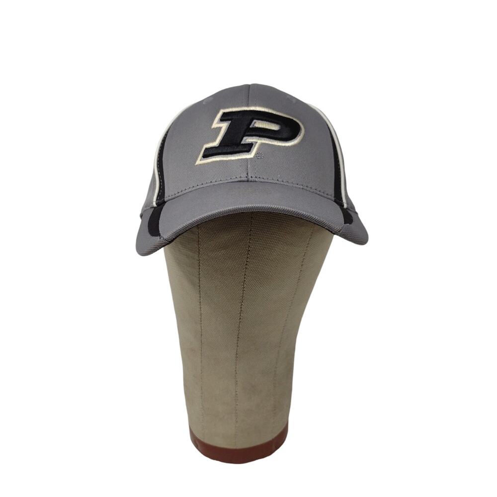 Captivating Purdue Boilermakers Hat Gray Black Stripes Embroidered Logo Train